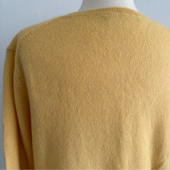 New Iris Von Arnim Cashmere Silk Yellow Crew Neck Sweater - Picture 5 of 11